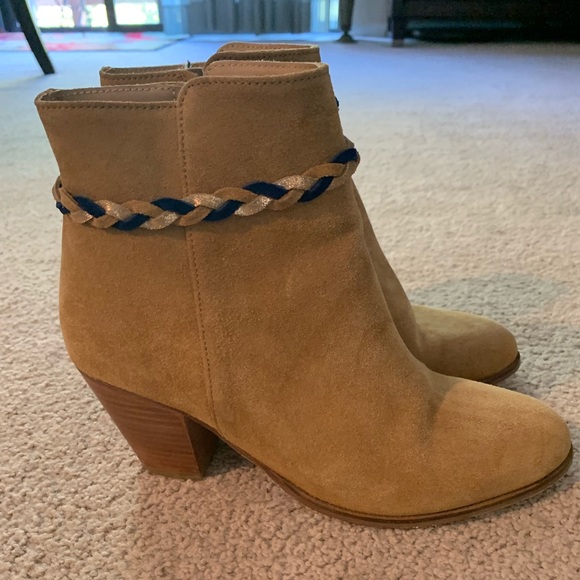 camel suede booties